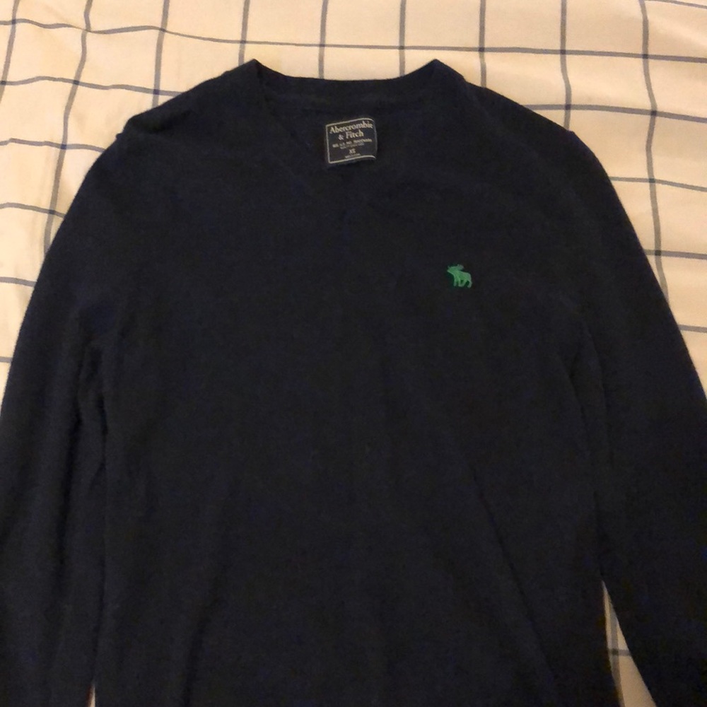 Men’s Abercrombie & Fitch Navy Green Logo Sweater